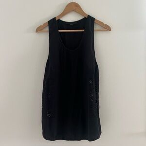 Alexander Wang Silk Tank Top Size 6 Black Long Loose Minimalist Capsule